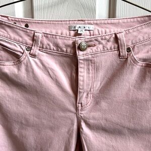 CAbi size 14 pastel pink ankle length slim jeans